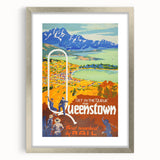 Vintage Travel Poster - Queenstown, New Zealand - Retro Travel Art