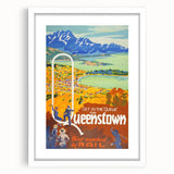 Vintage Travel Poster - Queenstown, New Zealand - Retro Travel Art