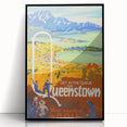 Vintage Travel Poster - Queenstown, New Zealand - Retro Travel Art