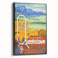 Vintage Travel Poster - Queenstown, New Zealand - Retro Travel Art