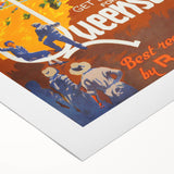 Vintage Travel Poster - Queenstown, New Zealand - Retro Travel Art