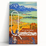 Vintage Travel Poster - Queenstown, New Zealand - Retro Travel Art