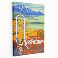 Vintage Travel Poster - Queenstown, New Zealand - Retro Travel Art