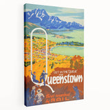 Vintage Travel Poster - Queenstown, New Zealand - Retro Travel Art