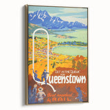 Vintage Travel Poster - Queenstown, New Zealand - Retro Travel Art