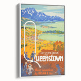 Vintage Travel Poster - Queenstown, New Zealand - Retro Travel Art