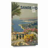 Vintage Travel Poster - Sanremo Italy - Coastal View Art