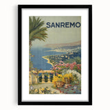 Vintage Travel Poster - Sanremo Italy - Coastal View Art