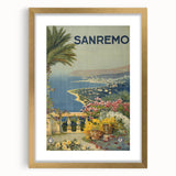 Vintage Travel Poster - Sanremo Italy - Coastal View Art