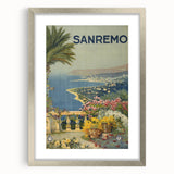 Vintage Travel Poster - Sanremo Italy - Coastal View Art