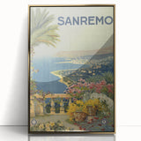 Vintage Travel Poster - Sanremo Italy - Coastal View Art