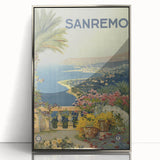 Vintage Travel Poster - Sanremo Italy - Coastal View Art