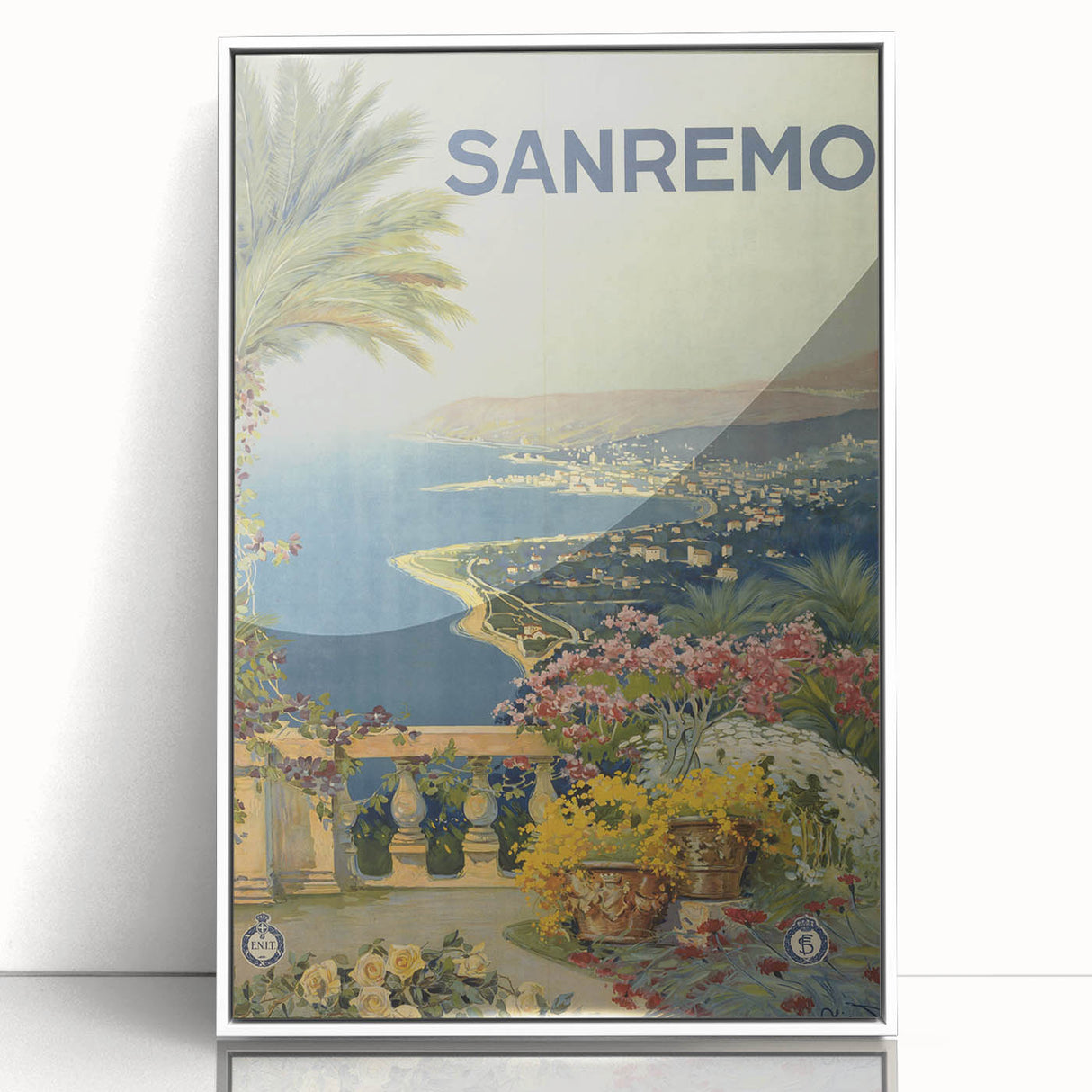 Vintage Travel Poster - Sanremo Italy - Coastal View Art