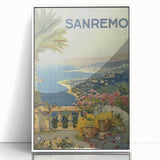 Vintage Travel Poster - Sanremo Italy - Coastal View Art
