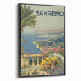 Vintage Travel Poster - Sanremo Italy - Coastal View Art