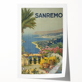 Vintage Travel Poster - Sanremo Italy - Coastal View Art