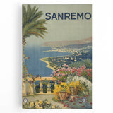 Vintage Travel Poster - Sanremo Italy - Coastal View Art