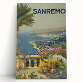 Vintage Travel Poster - Sanremo Italy - Coastal View Art