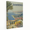 Vintage Travel Poster - Sanremo Italy - Coastal View Art