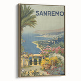 Vintage Travel Poster - Sanremo Italy - Coastal View Art