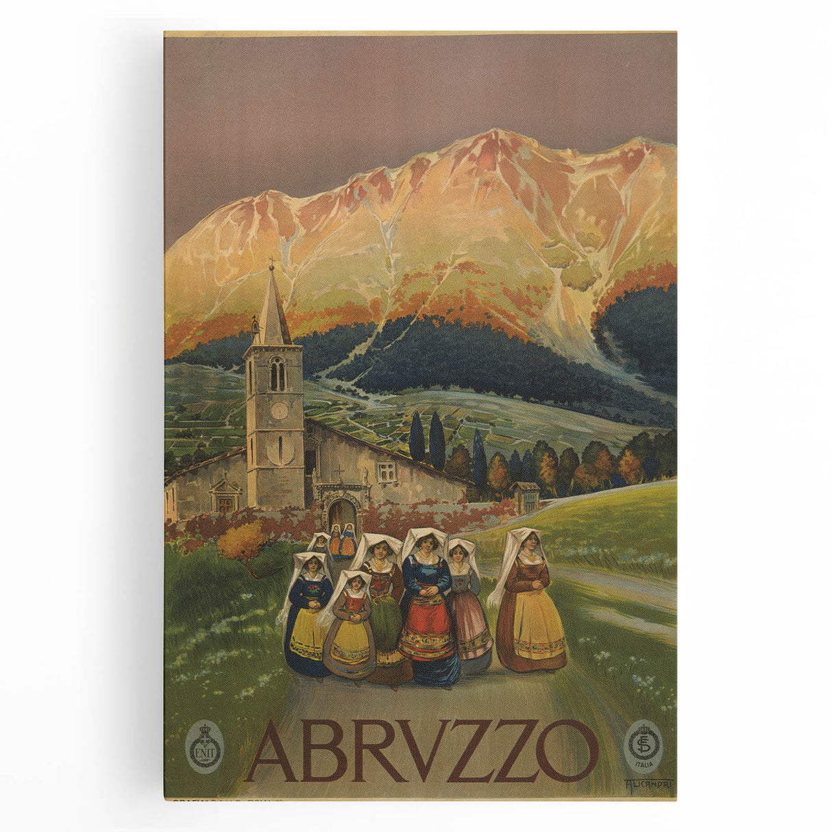 Vintage Travel Poster - Abruzzo Italy | Retro Tourism Wall Art