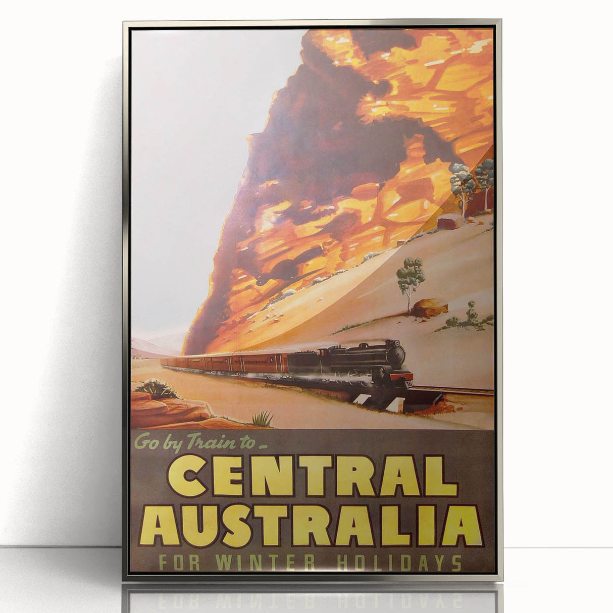 Vintage Travel Poster - Central Australia | Retro Train Art