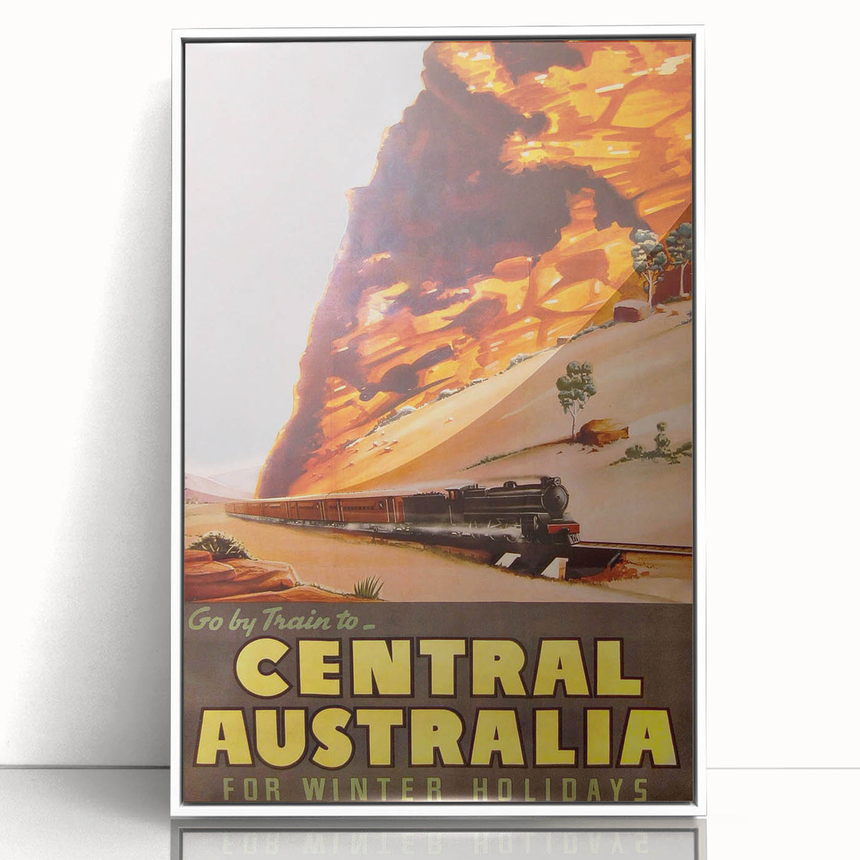 Vintage Travel Poster - Central Australia | Retro Train Art