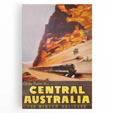 Vintage Travel Poster - Central Australia | Retro Train Art