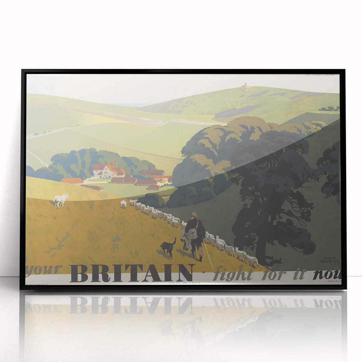Vintage "Your Britain" Poster - Retro South Downs Landscape Art