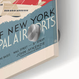 Vintage Travel Poster - New York Airports | Retro Aviation Art
