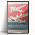 Vintage Travel Poster - New York Airports | Retro Aviation Art