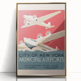 Vintage Travel Poster - New York Airports | Retro Aviation Art