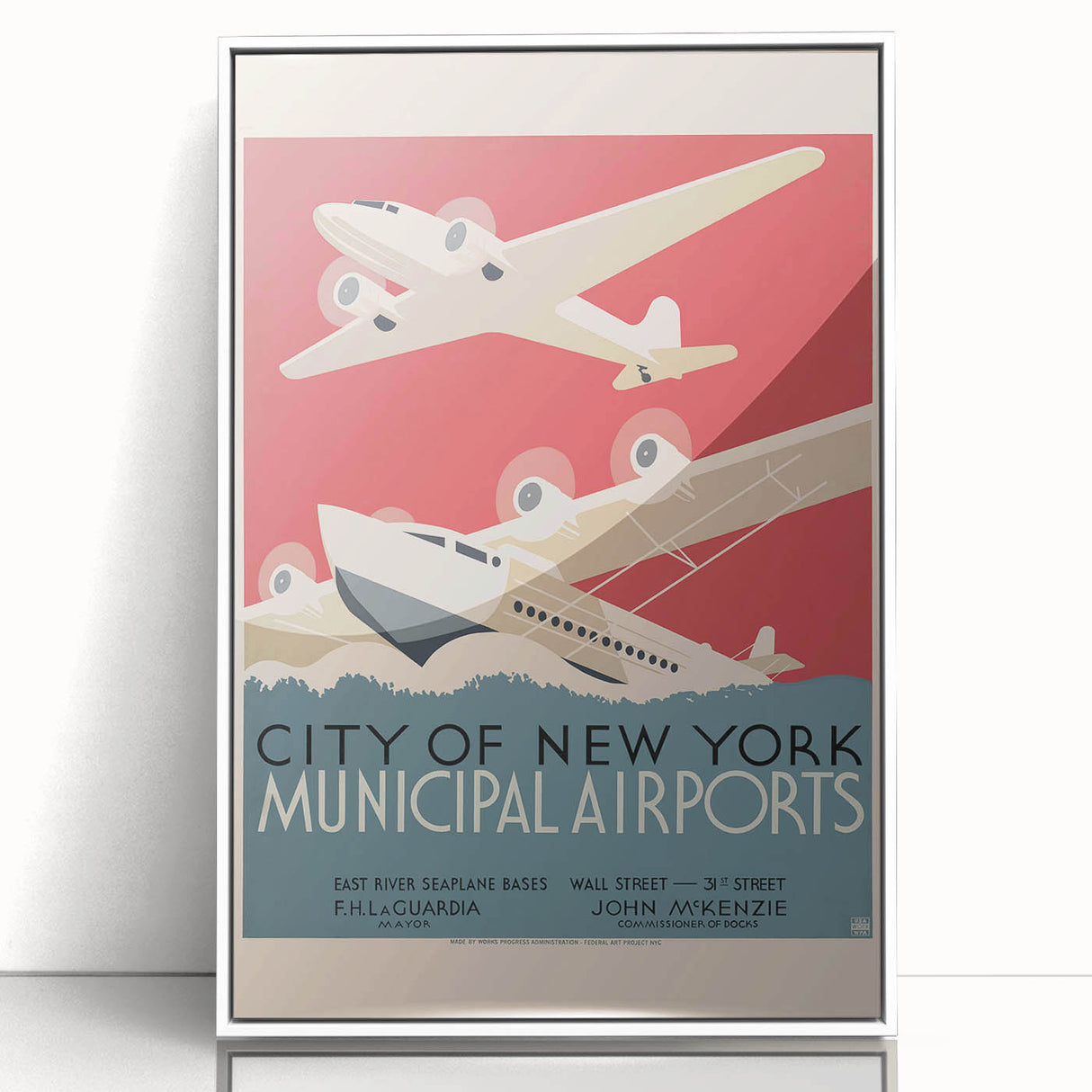 Vintage Travel Poster - New York Airports | Retro Aviation Art