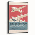 Vintage Travel Poster - New York Airports | Retro Aviation Art