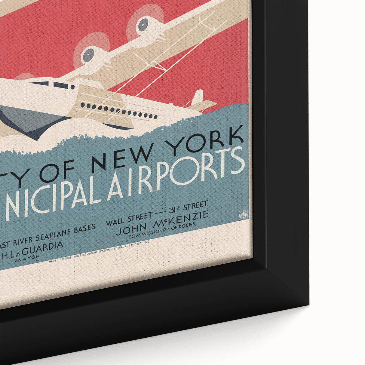 Vintage Travel Poster - New York Airports | Retro Aviation Art