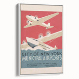 Vintage Travel Poster - New York Airports | Retro Aviation Art