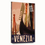 Vintage Travel Poster - Venice Italy | Retro Gondola Art