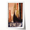 Vintage Travel Poster - Venice Italy | Retro Gondola Art