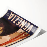 Vintage Travel Poster - Venice Italy | Retro Gondola Art