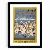 Vintage Travel Poster - New Haven Railroad | Retro Train Art