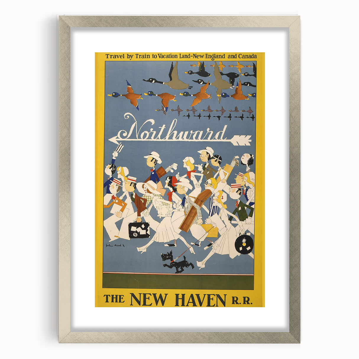 Vintage Travel Poster - New Haven Railroad | Retro Train Art