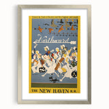 Vintage Travel Poster - New Haven Railroad | Retro Train Art