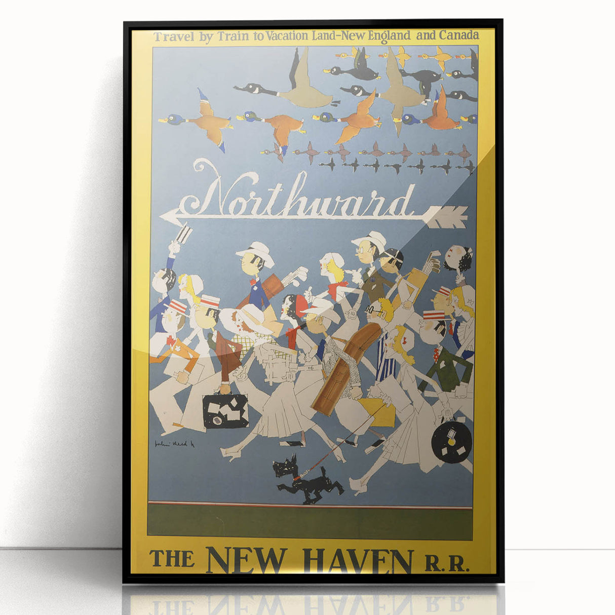 Vintage Travel Poster - New Haven Railroad | Retro Train Art