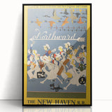 Vintage Travel Poster - New Haven Railroad | Retro Train Art