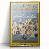 Vintage Travel Poster - New Haven Railroad | Retro Train Art