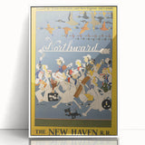 Vintage Travel Poster - New Haven Railroad | Retro Train Art