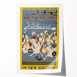 Vintage Travel Poster - New Haven Railroad | Retro Train Art
