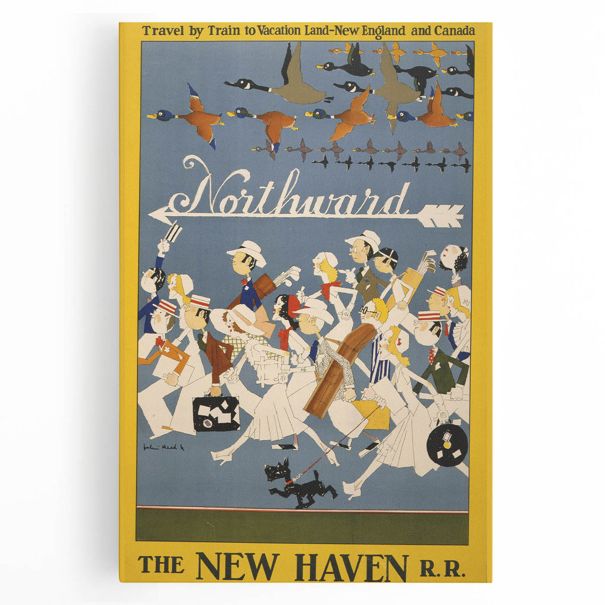 Vintage Travel Poster - New Haven Railroad | Retro Train Art