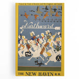 Vintage Travel Poster - New Haven Railroad | Retro Train Art