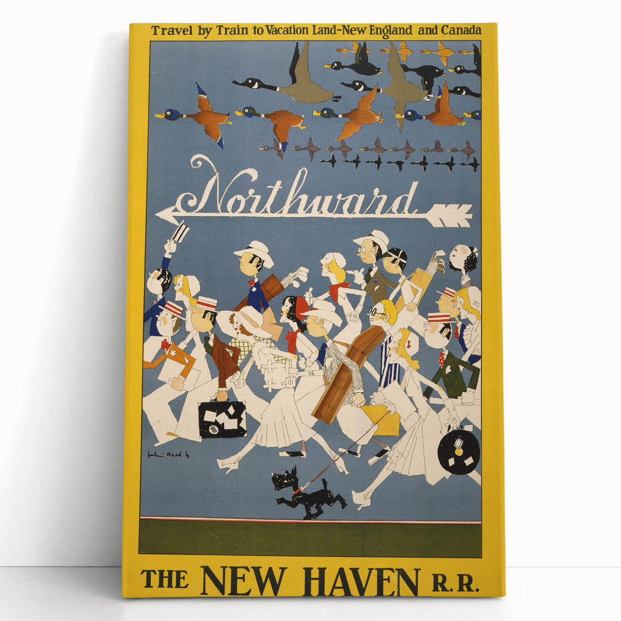 Vintage Travel Poster - New Haven Railroad | Retro Train Art